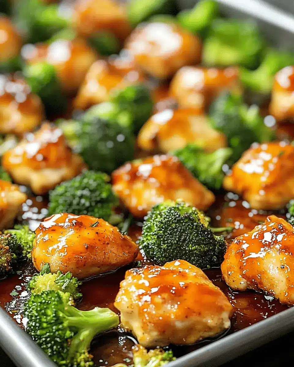 Sheet Pan Honey Buffalo Chicken, Brokkoli Rezept, 35 Minuten Gericht First Image First Image