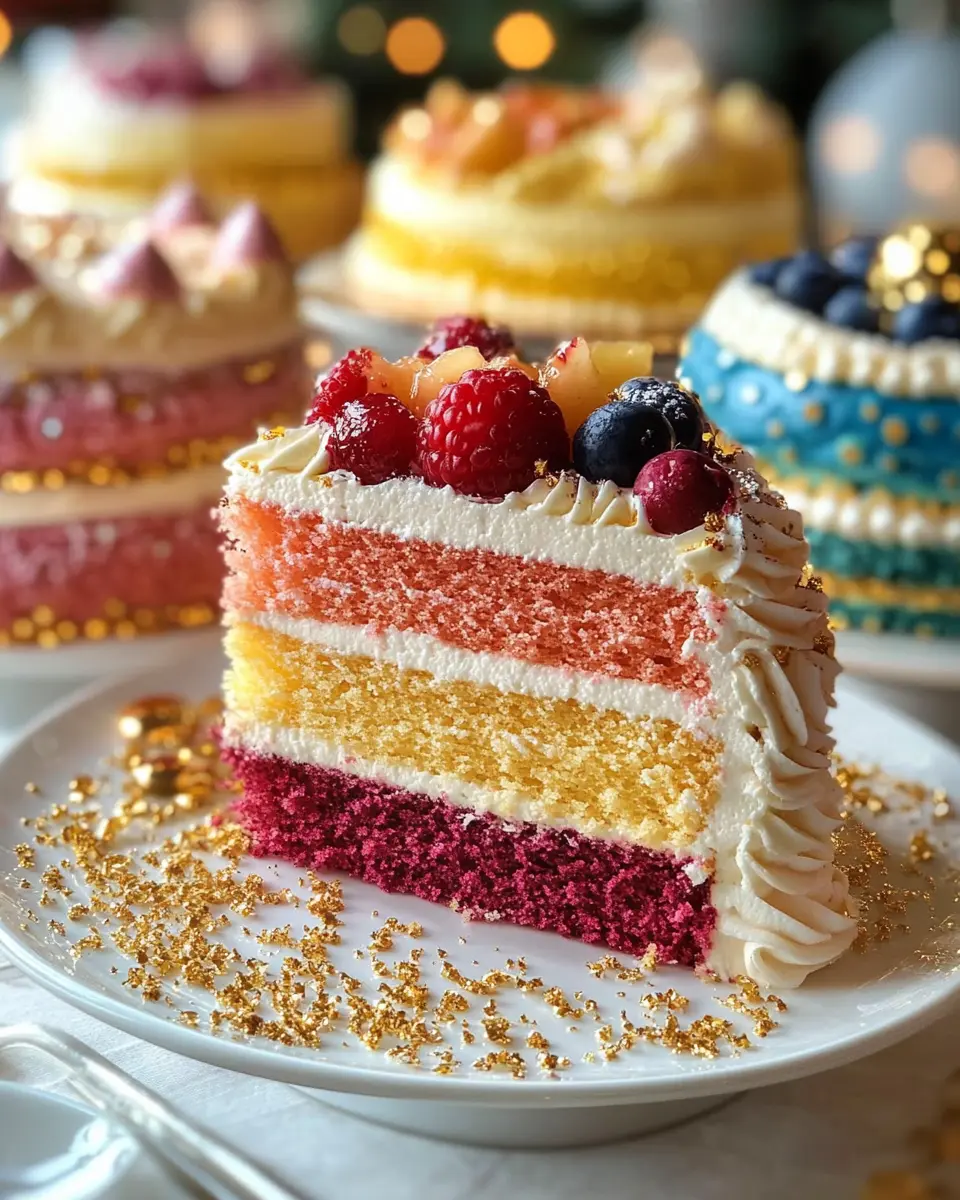 Colorful New Year Cakes