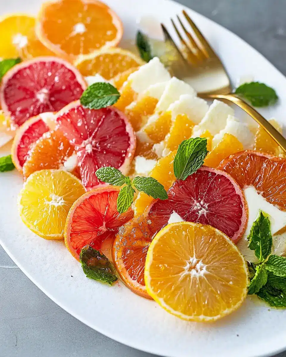 Obst-Carpaccio aus Zitrusfrüchten First Image First Image