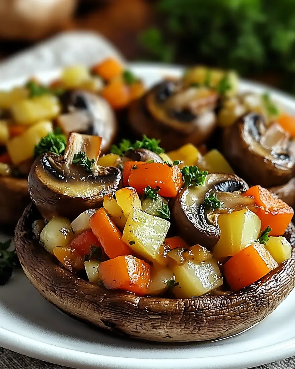 Gebackene Champignons mit Gemüse: Einfacher Eiweiß-Genuss First Image First Image