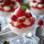 Cremige Raffaello-Creme mit Erdbeeren und Kokos-Genuss First Image First Image