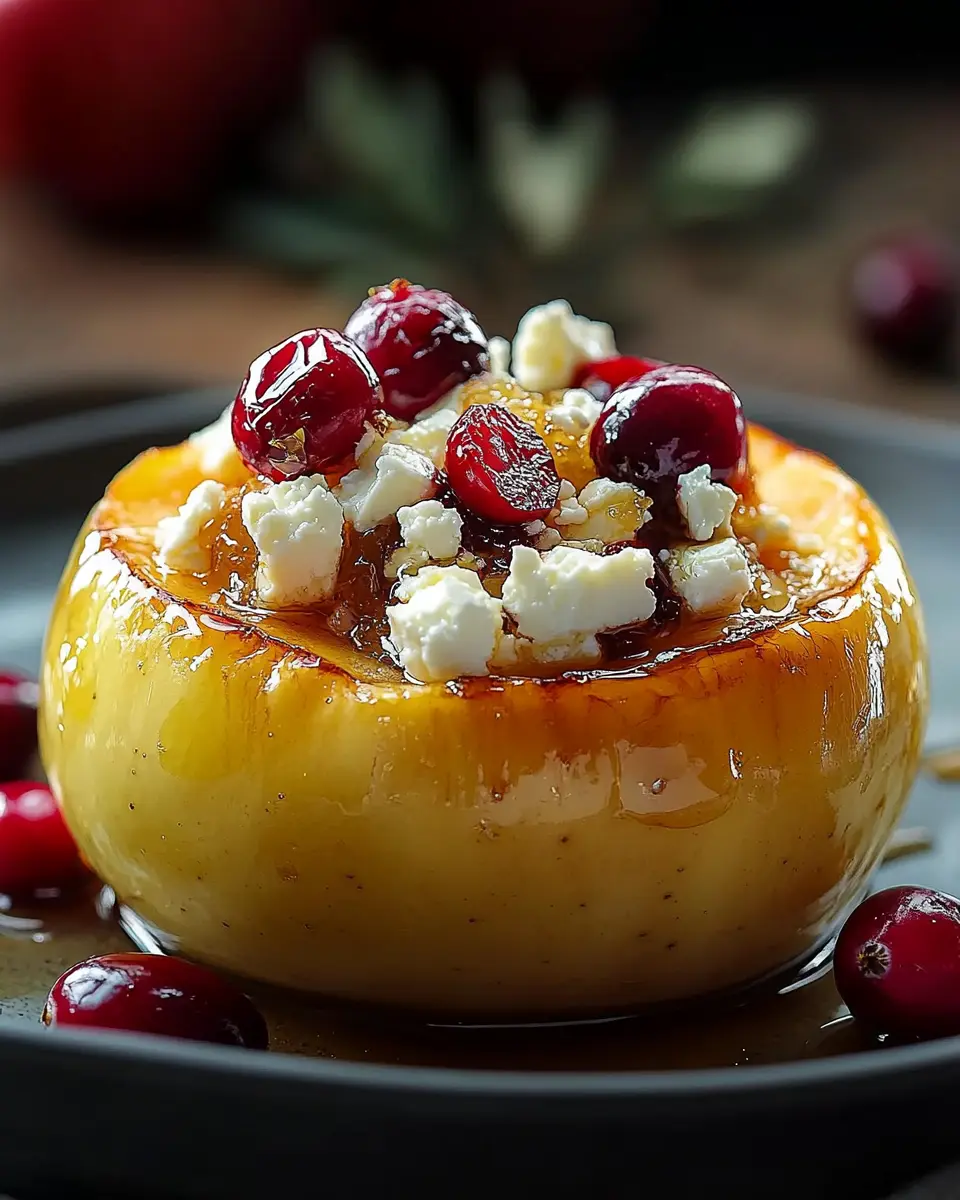 Bratapfel mit Feta, Honig und Cranberries First Image First Image