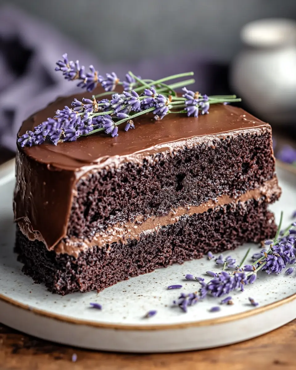 Keto Lavendel-infused Mexikanischer Schokoladenkuchen First Image First Image