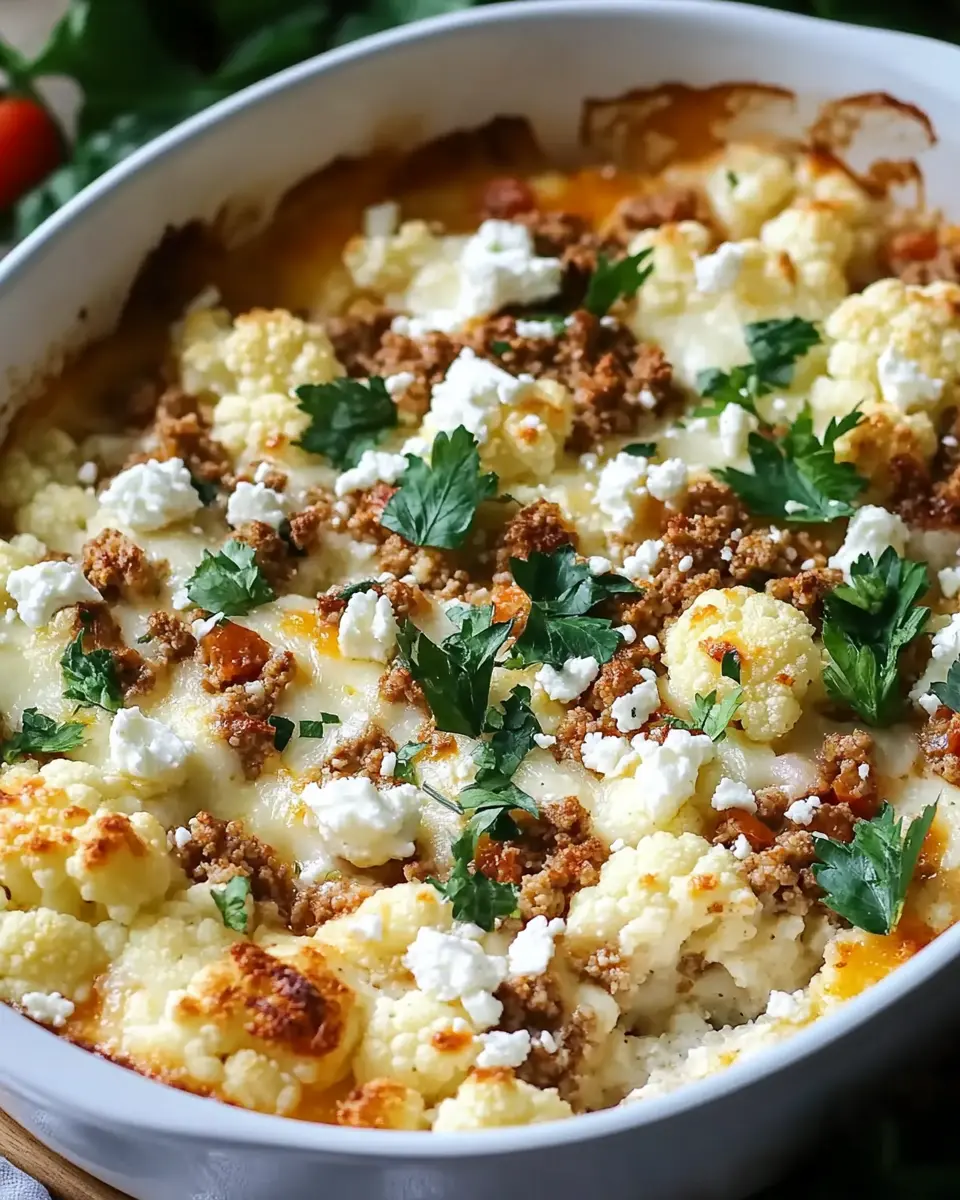 Blumenkohl Hack Auflauf mit Feta – Herzhaft, Low Carb und Schnell Gemacht