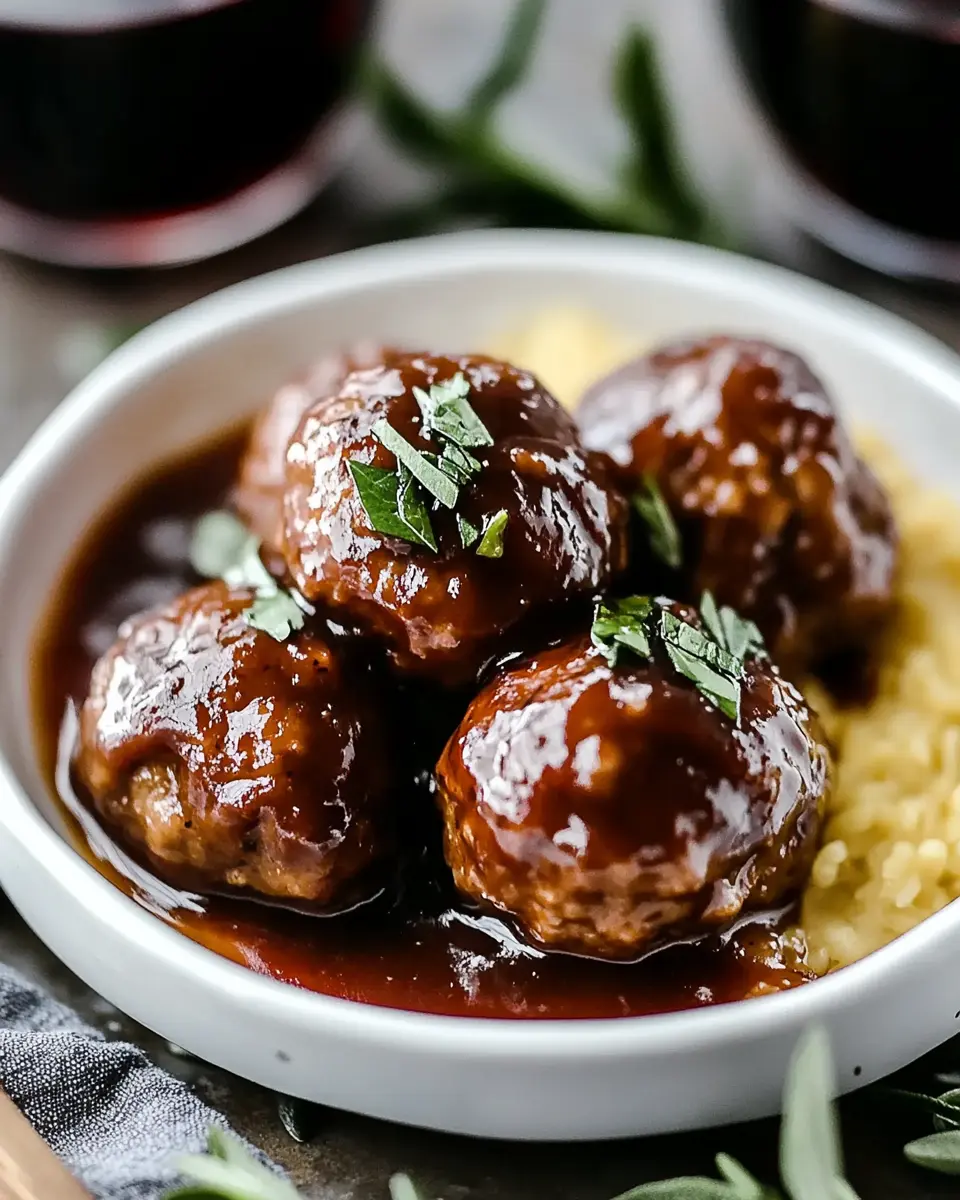 Rotwein geschmorte Fleischbällchen: Juicy Comfort Food Delight 7