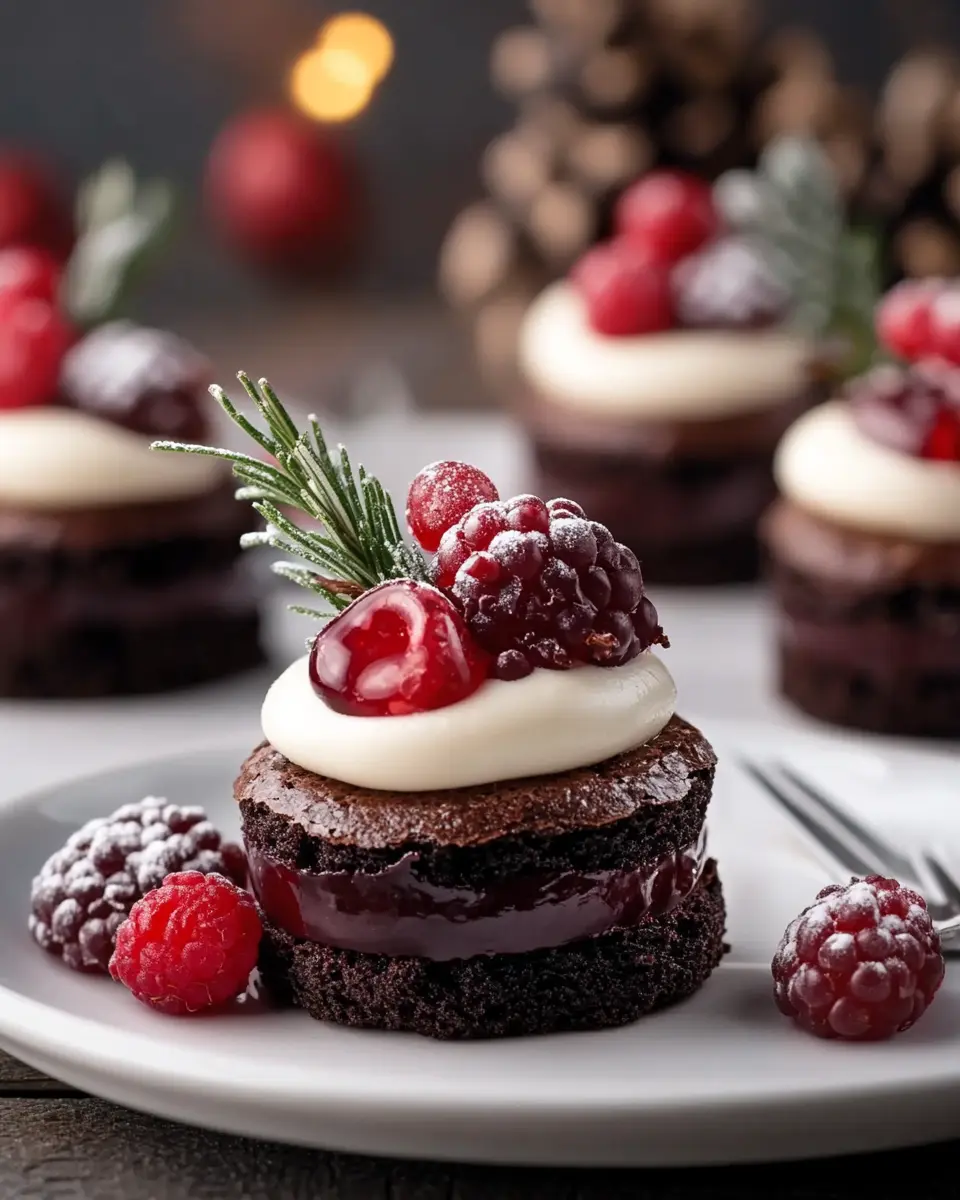 festlichen Törtchen mit Brownie: Das perfekte Weihnachtsdessert First Image First Image