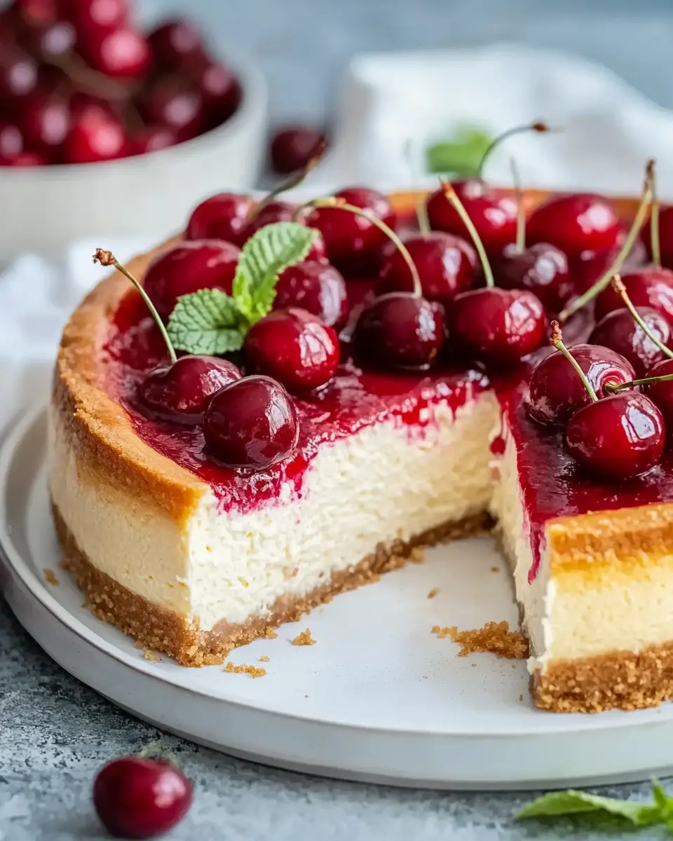 Käsekuchen mit Kirschen nach bestem Rezept