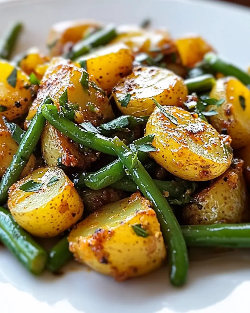 Würzige Kartoffel grüne Bohnen Pfanne – Einfaches Rezept