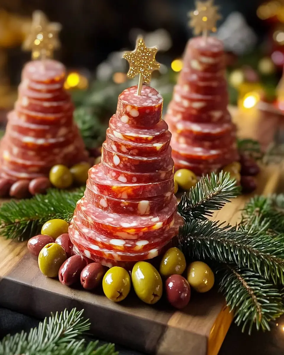 Festliche Salami-Weihnachtsbäume First Image First Image