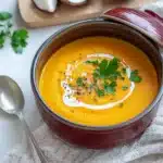 Cremige Kürbissuppe mit Hokkaido First Image First Image