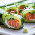 Gurken Sushi mit Lachs und Frischkäse First Image First Image