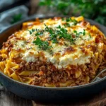 Griechischer Nudel Hackfleisch Auflauf mit Feta – herzhaft, cremig & mediterran First Image First Image