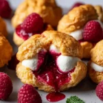 Herz Choux au Craquelin: Knusprige Windbeutel mit Himbeer-Vanille-Füllung First Image First Image