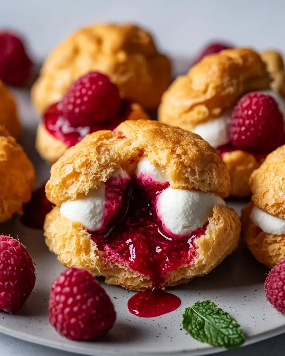 Herz Choux au Craquelin: Knusprige Windbeutel mit Himbeer-Vanille-Füllung First Image First Image