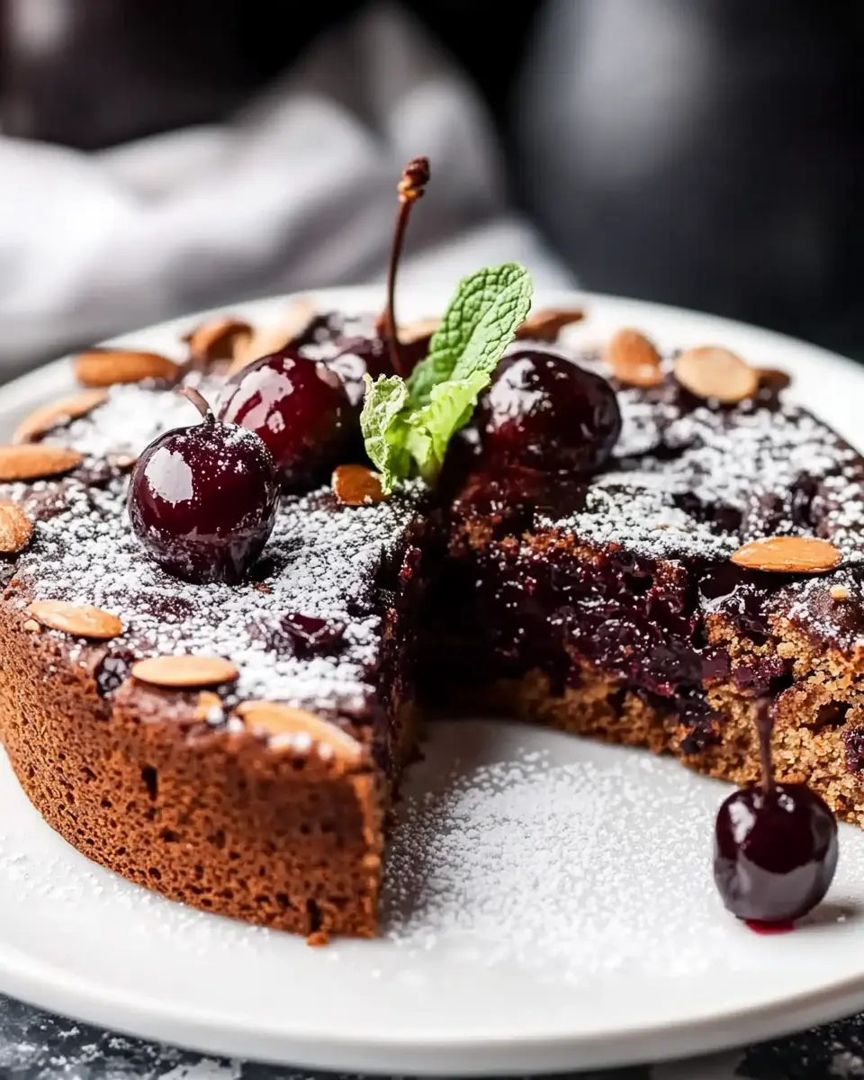 Kirsch Schokokuchen mit Mandelkruste – Der perfekte saftige Genuss First Image First Image