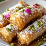 Keto Kokos-Rosenwasser-Baklava-Röllchen First Image First Image