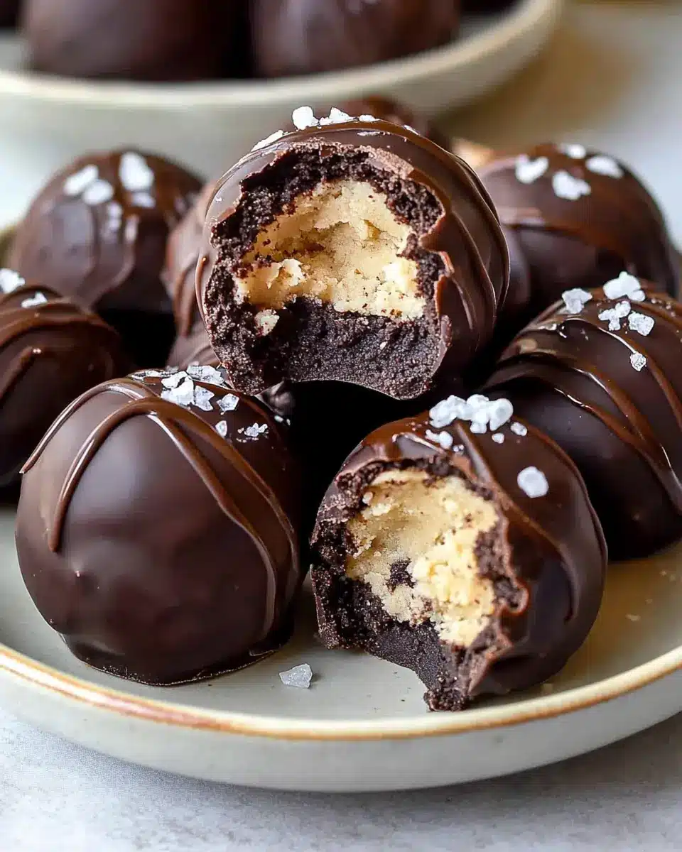 No-Bake Cookie Dough Brownie Bombs