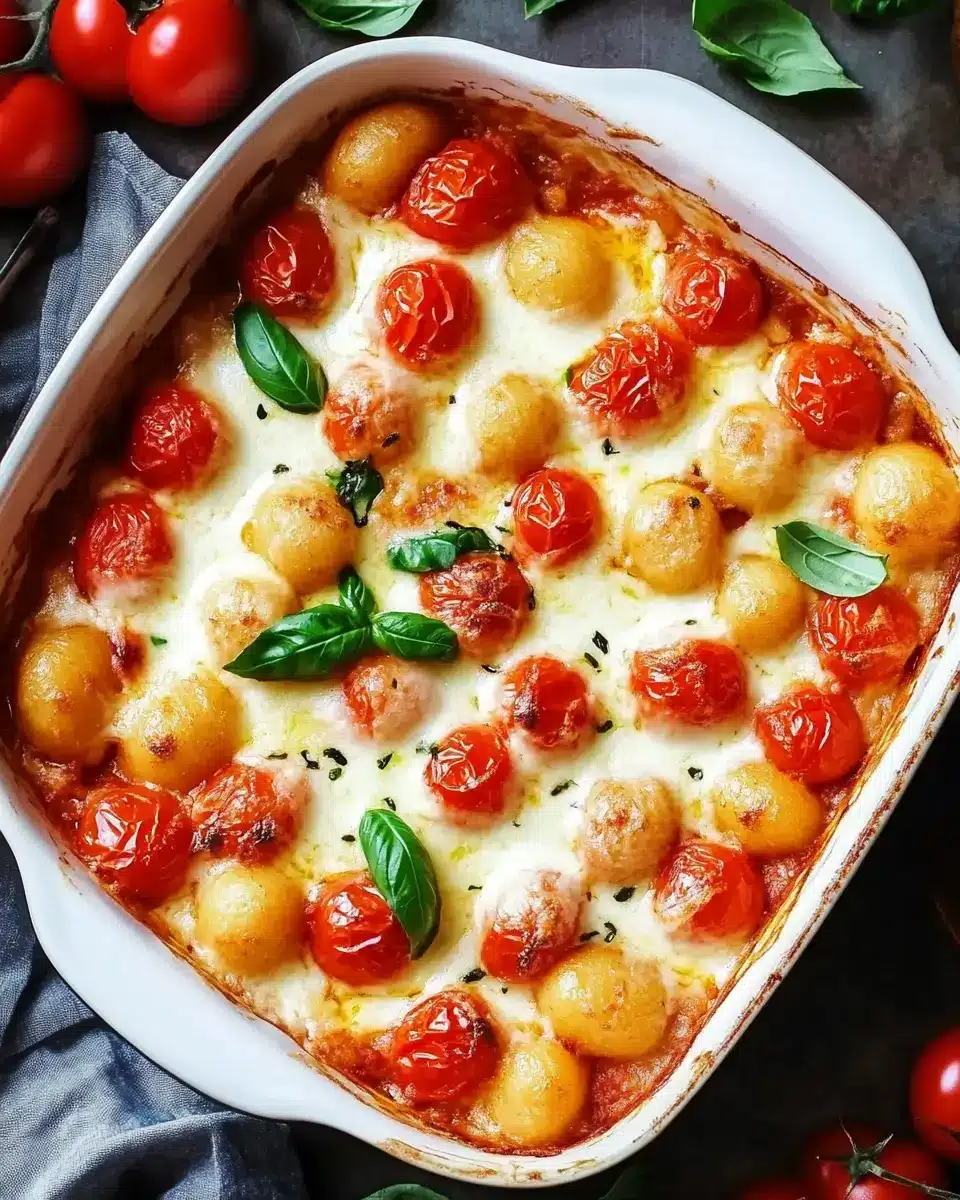 Gnocchi Auflauf mit Tomaten und Mozzarella – cremig, einfach, unwiderstehlich First Image First Image