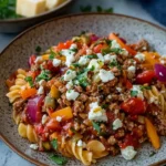 Kritharaki Hackfleisch Pfanne mit Gemüse und Feta – einfach & mediterran genießen First Image First Image