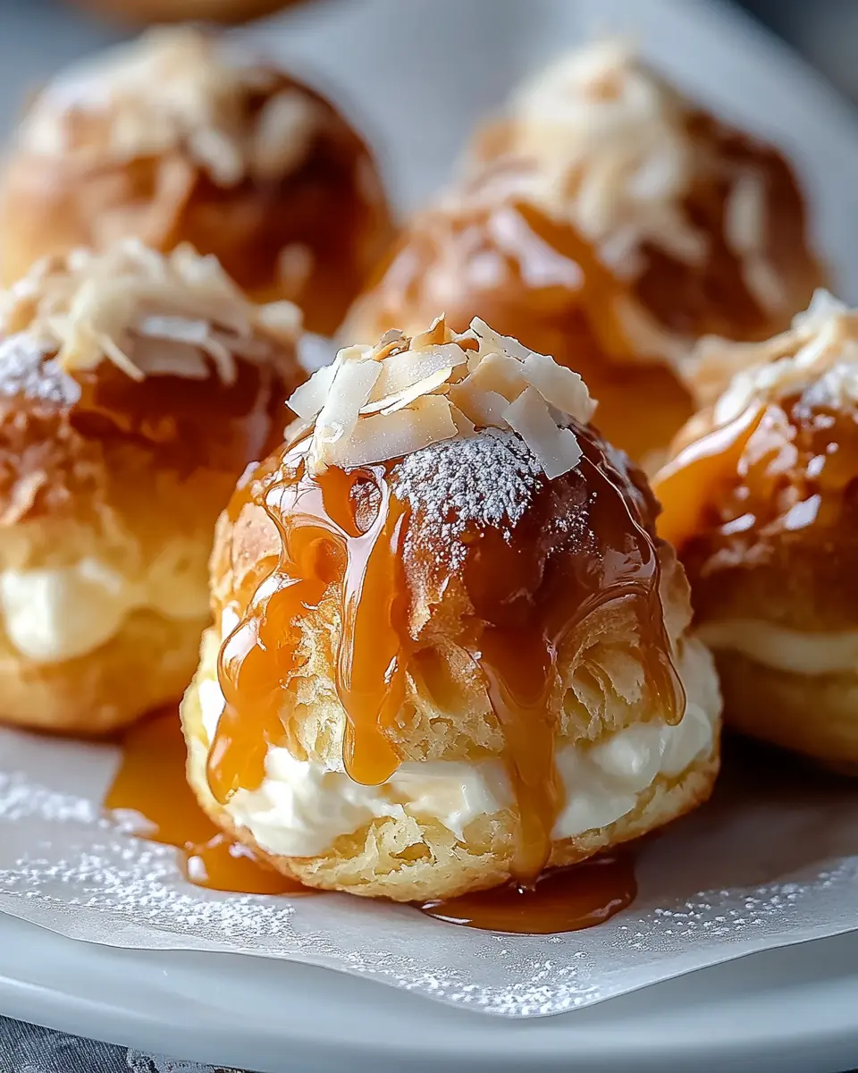 Kokos-Karamell Cream Puffs
