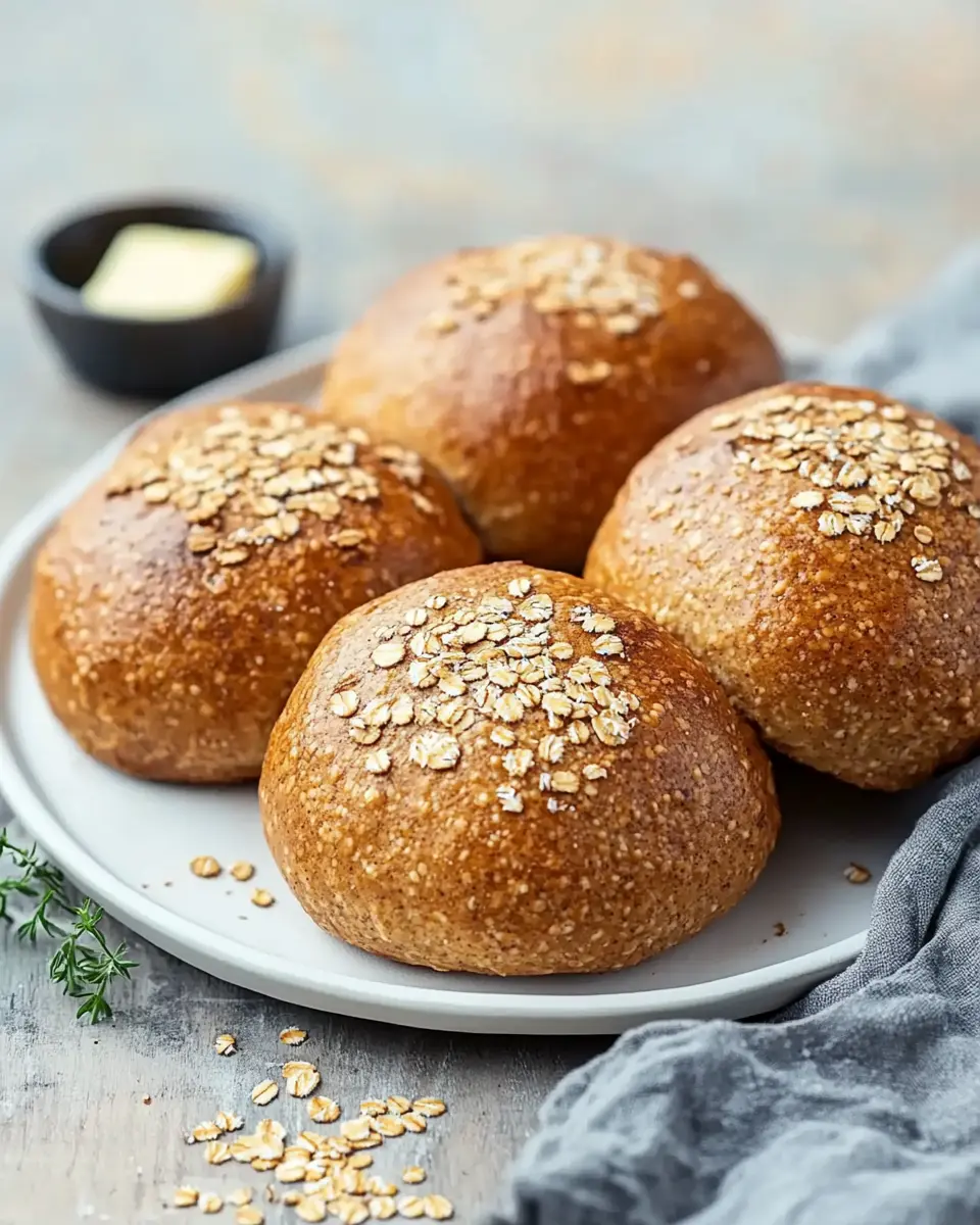 Haferflocken Vollkornbrötchen – Einfaches Rezept First Image First Image