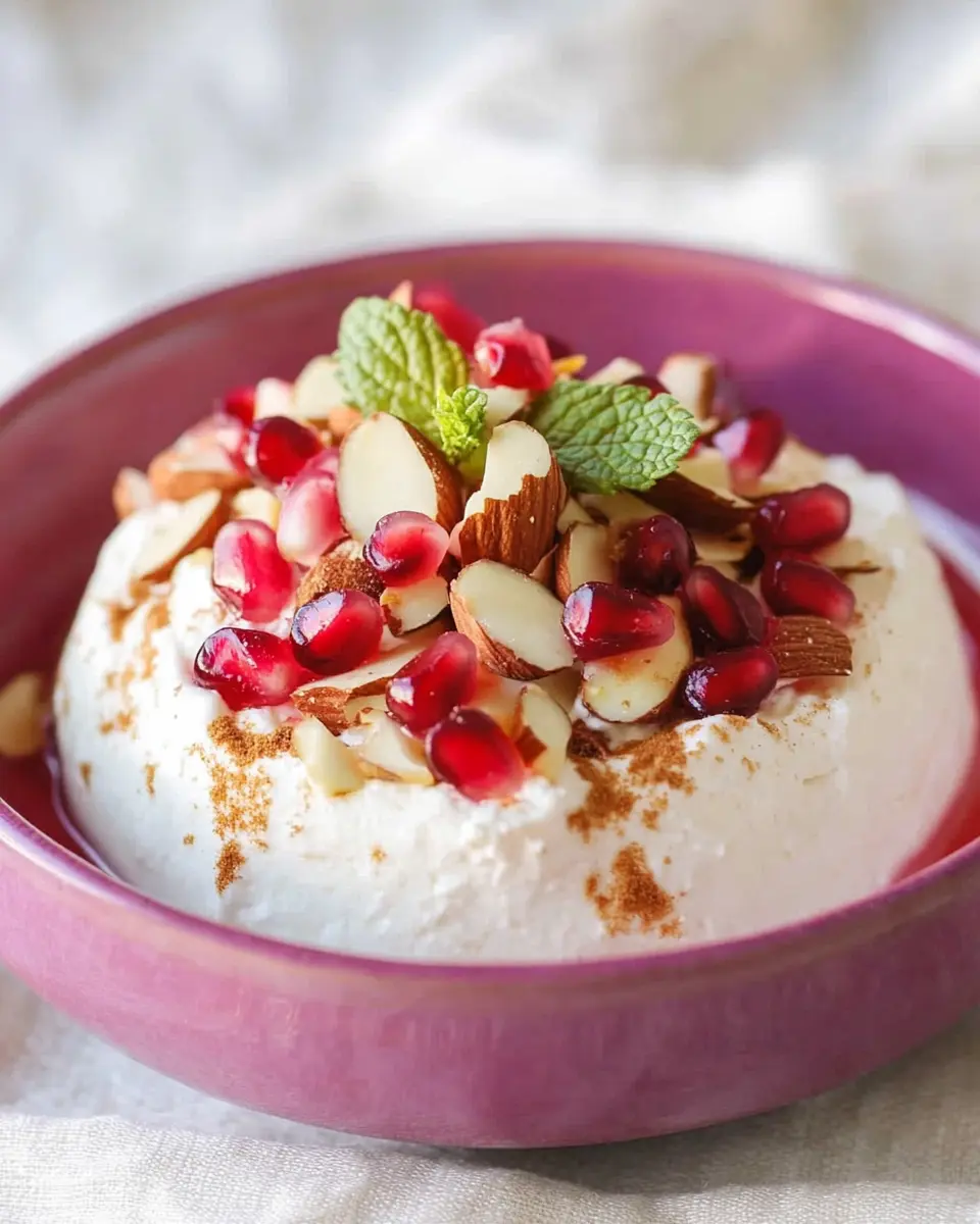 Ricotta mit Granatapfel und Mandeln