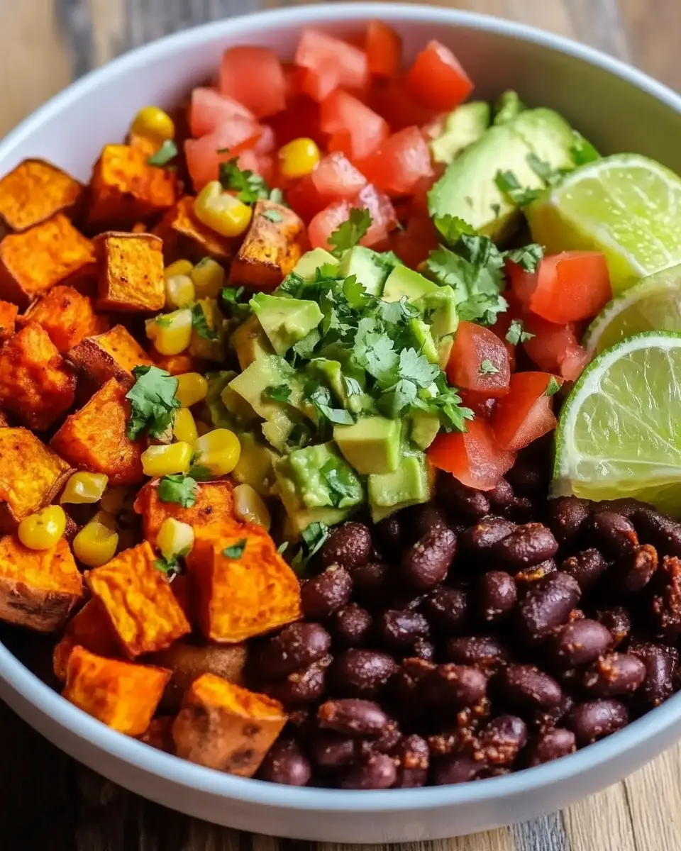 Süßkartoffel Burrito Bowl – gesund, sättigend und voller Geschmack First Image First Image