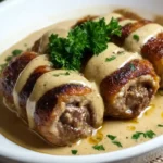 Hackfleischrouladen – Bestes Rezept mit Zwiebel-Sahne-Sauce First Image First Image