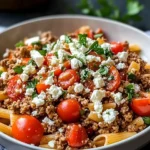 Hackfleischpfanne mit Kritharaki, Tomaten und Feta – Herzhaft, einfach, unwiderstehlich First Image First Image