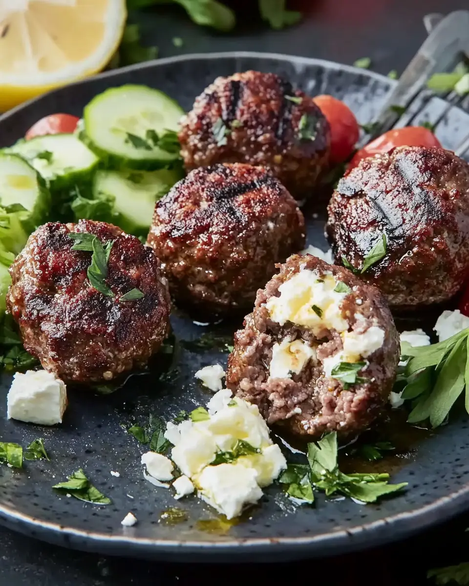 Saftige Bifteki – Griechische Frikadellen mit Schafskäsefüllung