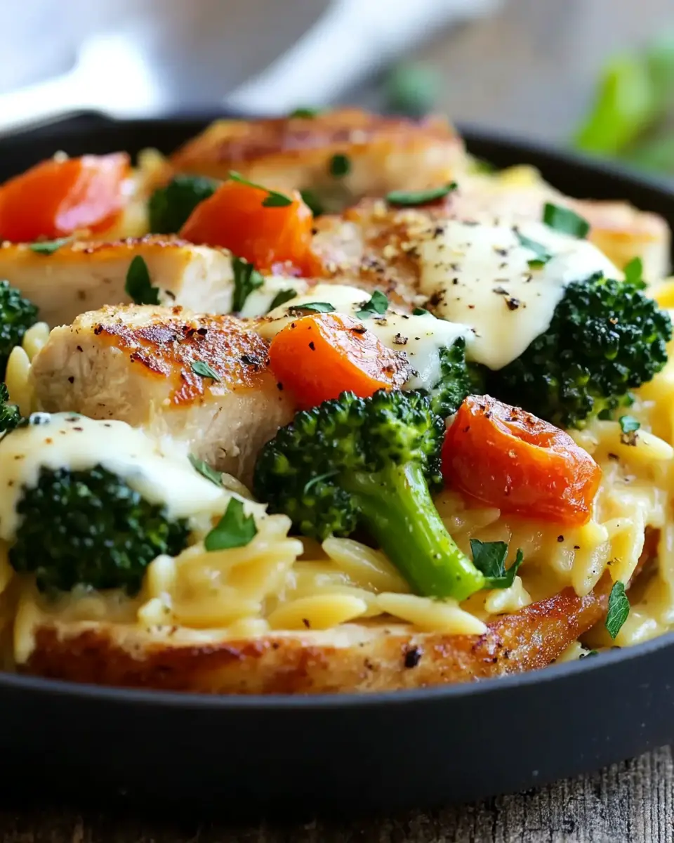 Cremige Hähnchen-Orzo-Pfanne: Easy Comfort with Brokkoli Bliss 5 rg58ushvnqkujksvhqbz