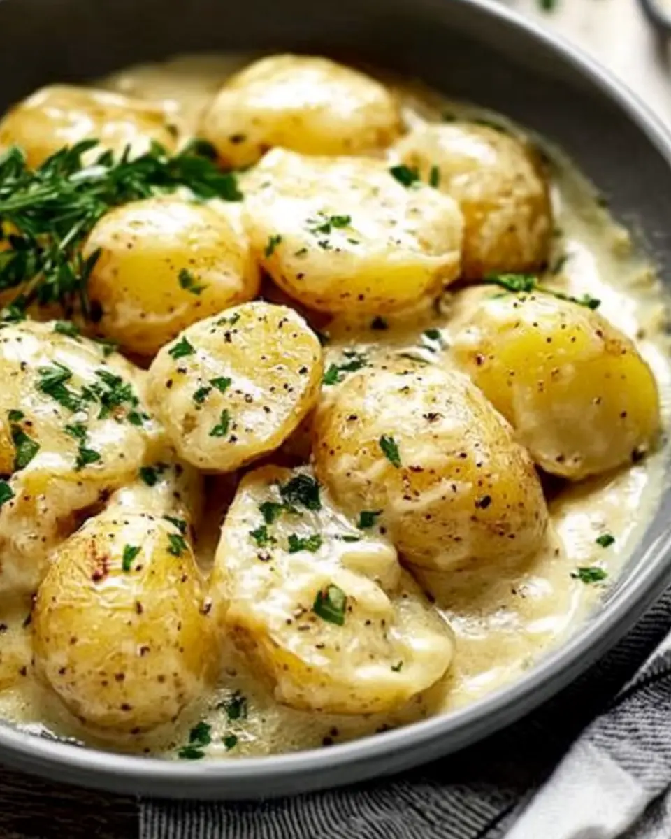 Kartoffeln in Knoblauch Rahmsauce – Bestes Rezept First Image First Image