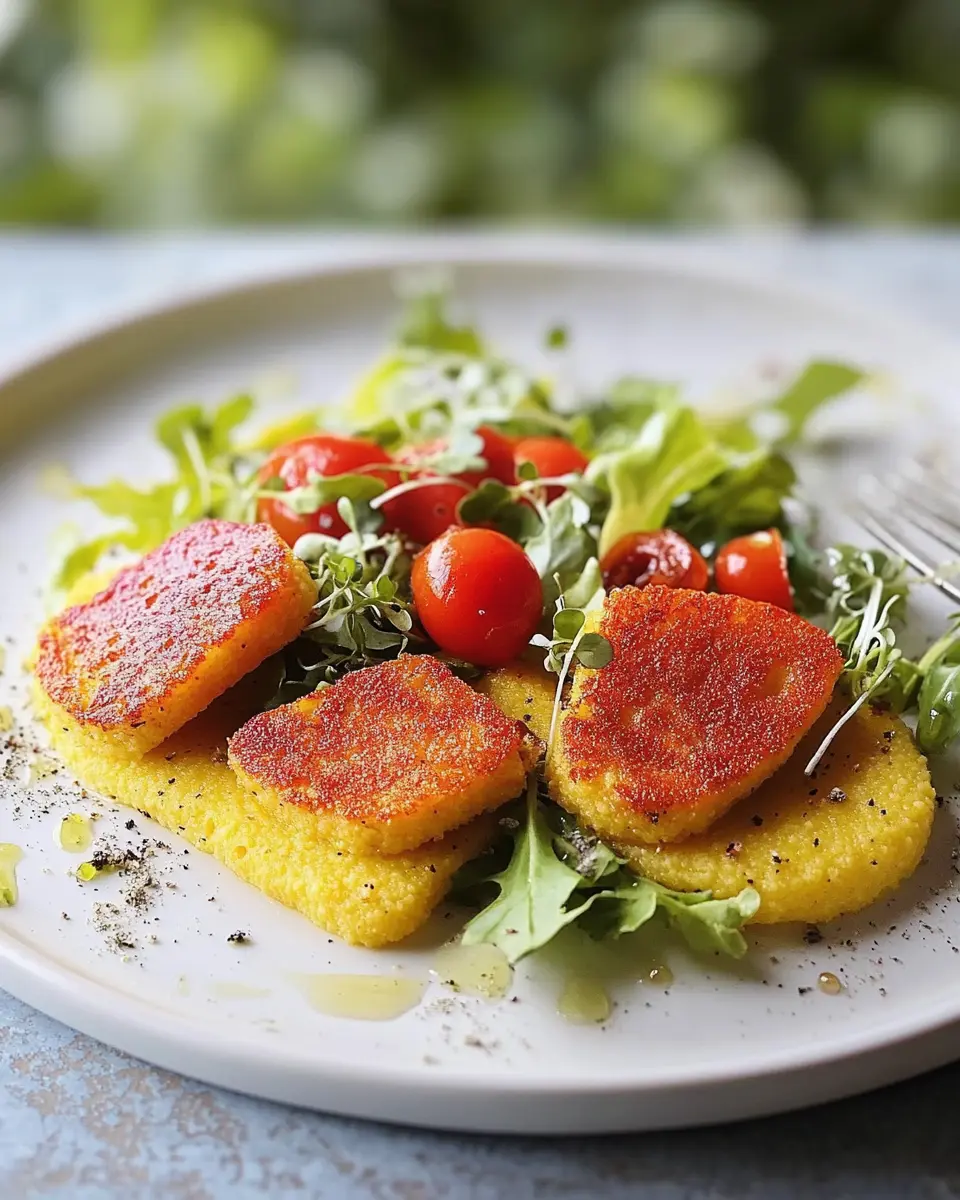 Polenta-Herzen mit Frisée-Salat First Image First Image