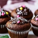 Schokomuffins mit Zuckerstreuseln – Saftiges Rezept First Image First Image