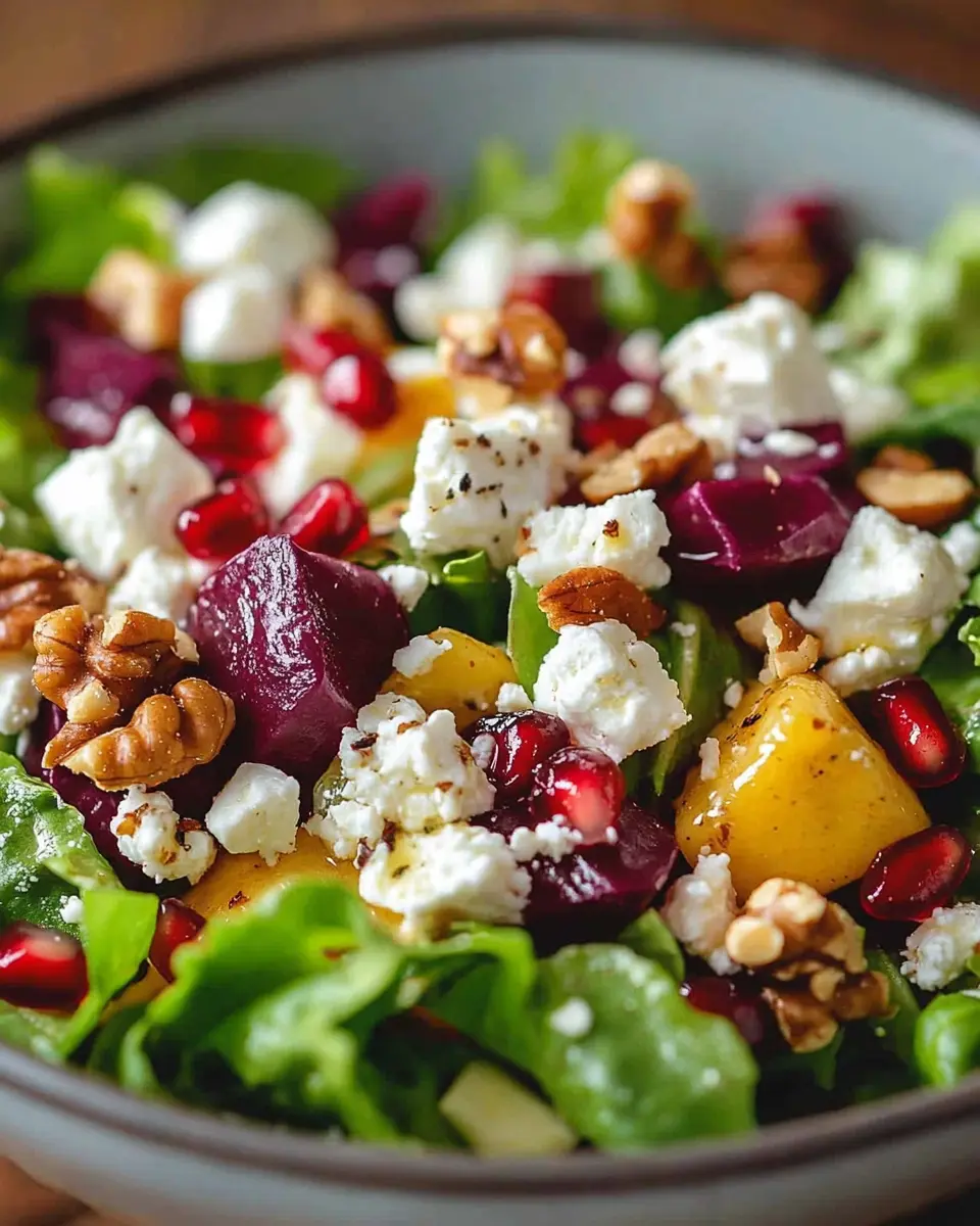 Feldsalat mit Granatapfel, Feta & Walnüssen