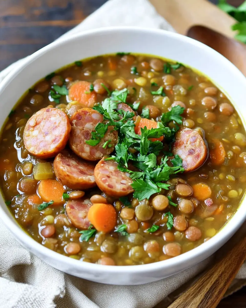 Linsensuppe mit Würstchen First Image First Image