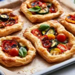 Blätterteigpizzen mit Grillgemüse First Image First Image