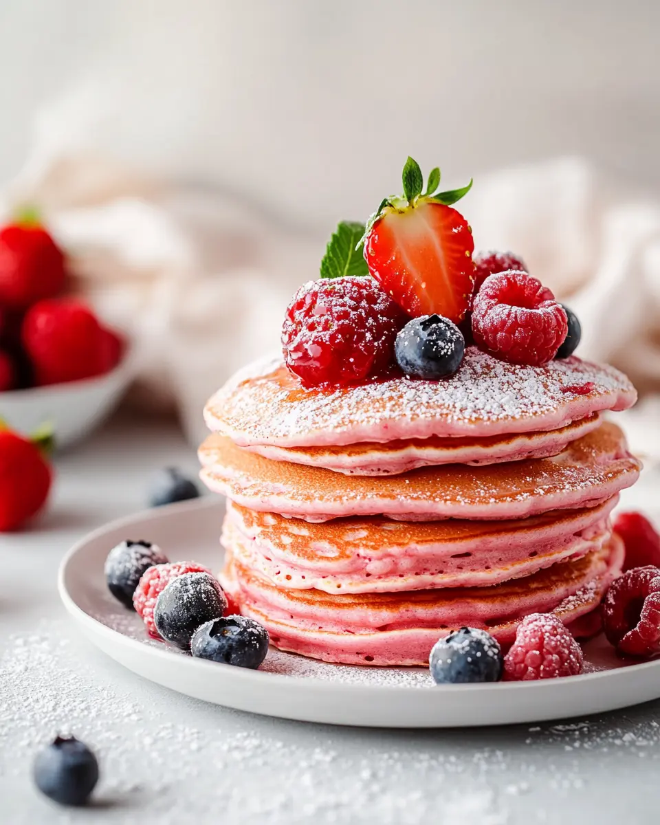 Pink Pancakes mit Beeren First Image First Image