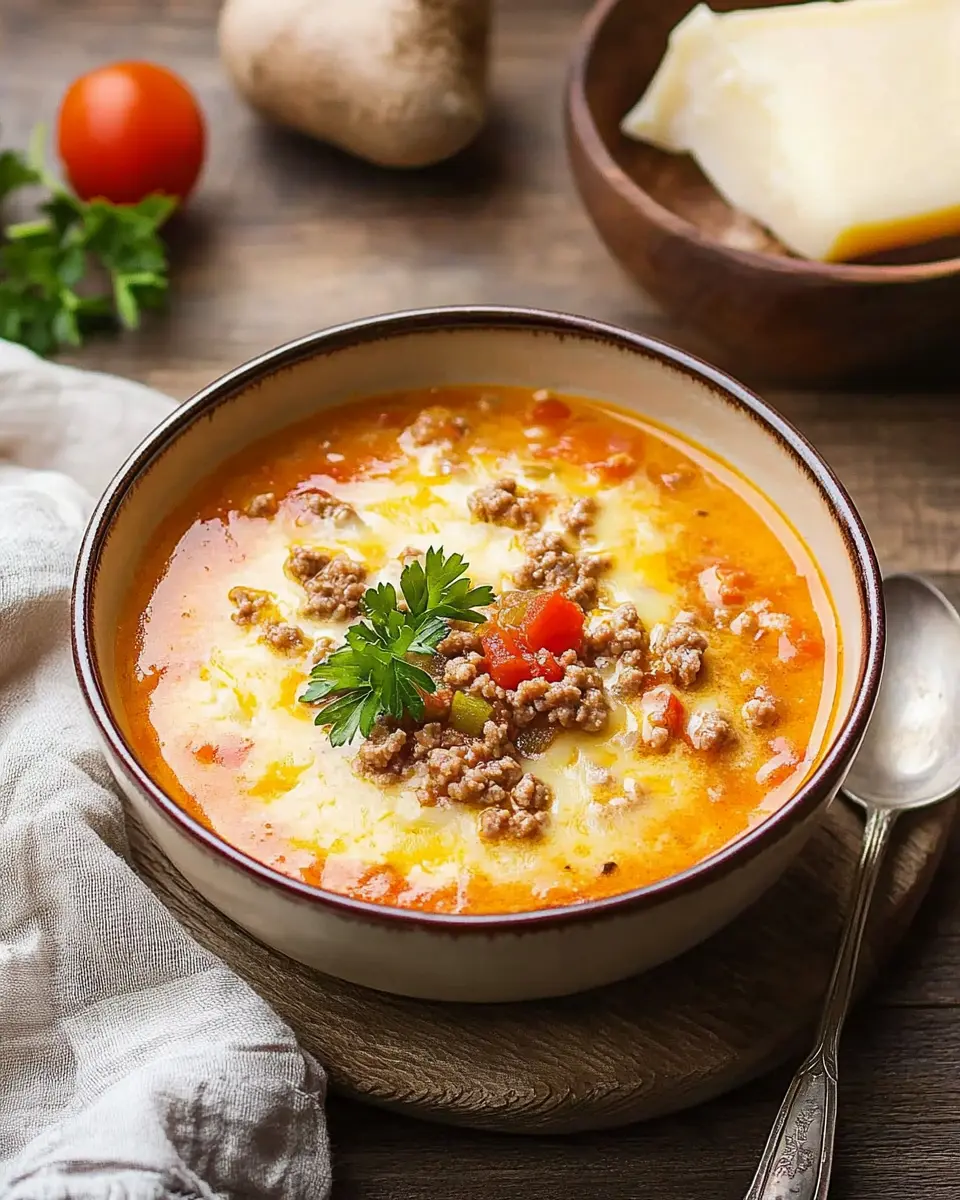 Tomatige Hackfleisch-Käse-Suppe: 45-Minuten-Wunder für kalte Tage First Image First Image