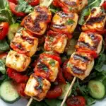 Halloumi-Spieße mit buntem Salat First Image First Image