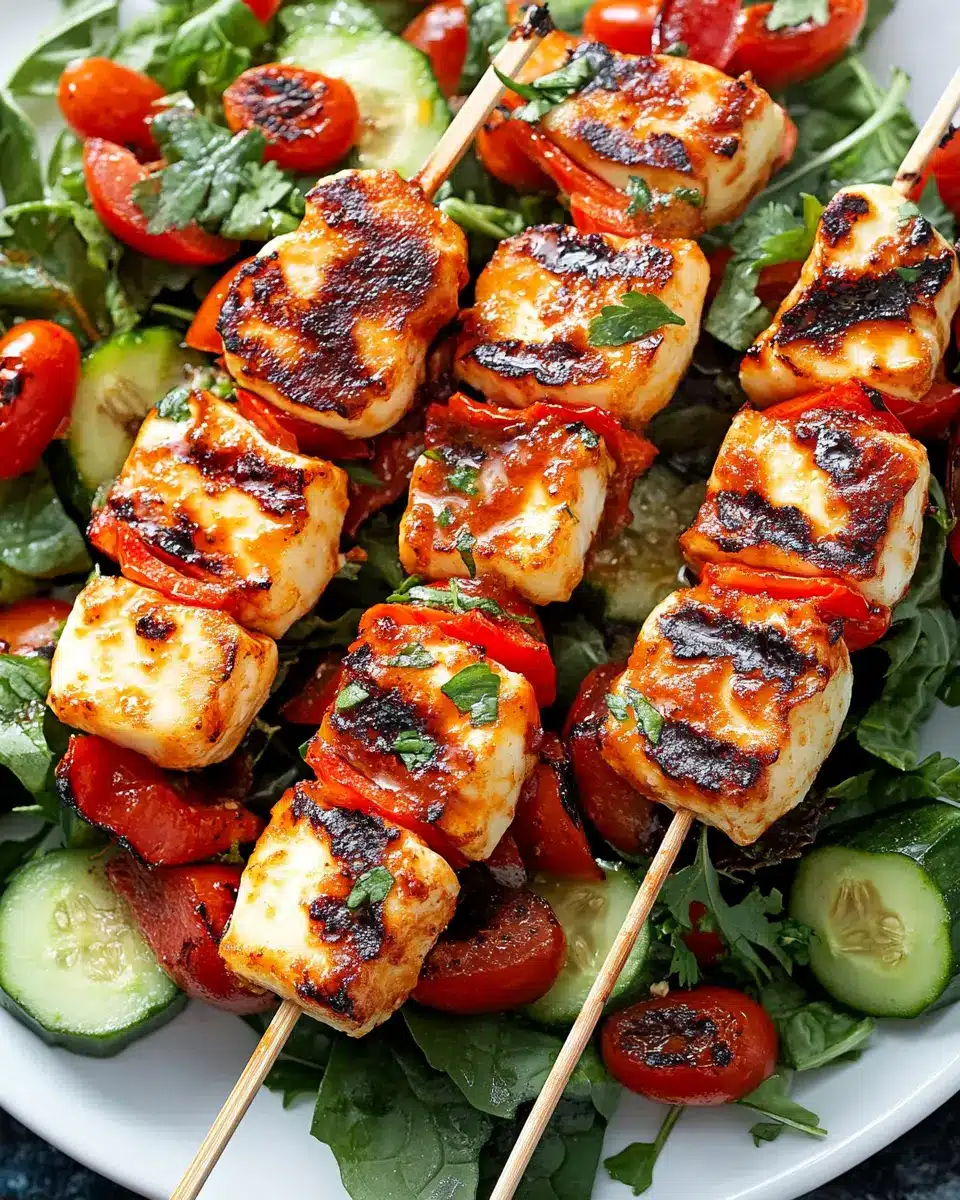 Halloumi-Spieße mit buntem Salat First Image First Image