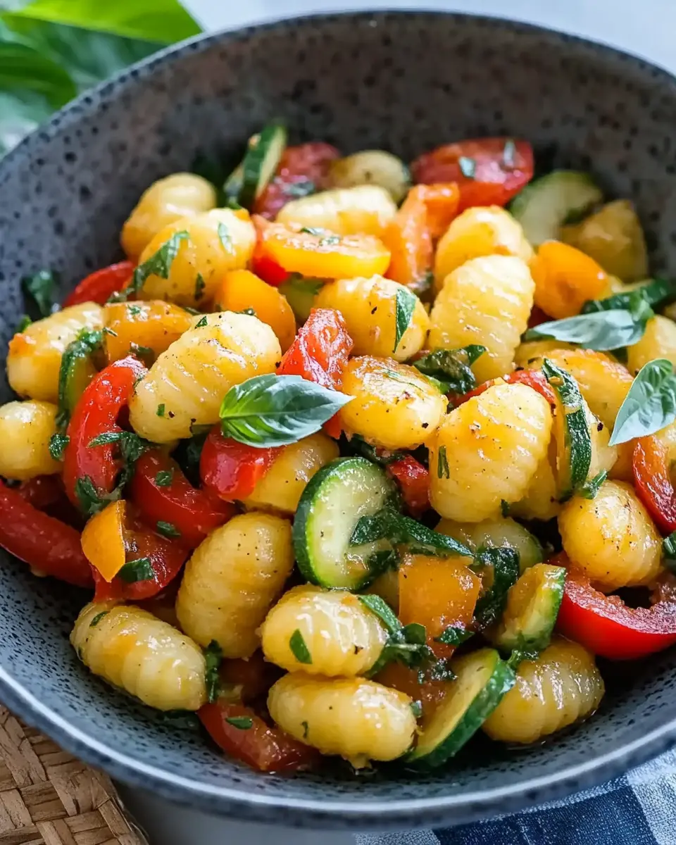 Lauwarmer Gnocchi Salat: Quick, Flavorful Joy with Peppers & Zucchini 5