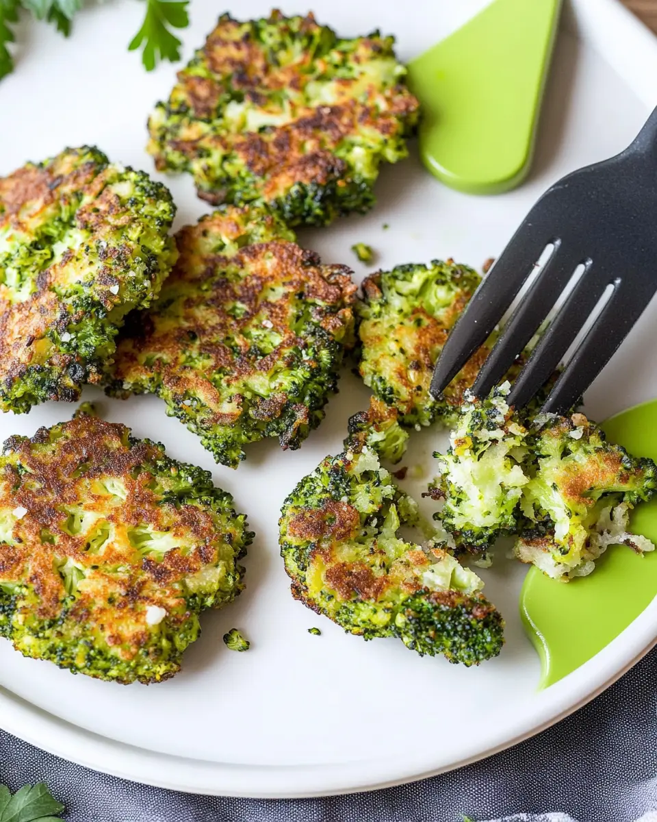 Brokkoli-Taler mit Parmesan – ein gesunder Snack First Image First Image