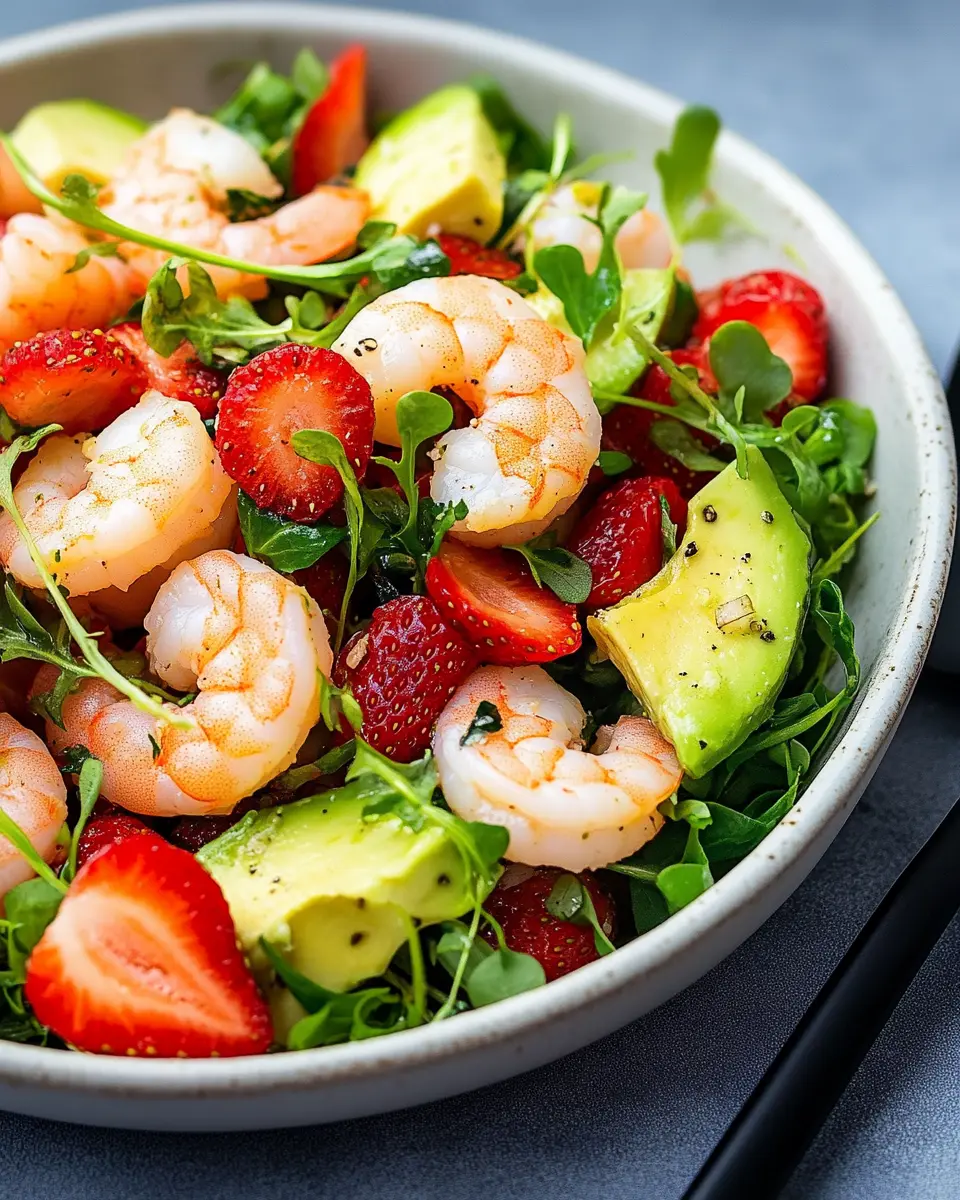 Frischer Garnelensalat: Juicy Strawberries & Creamy Avocado Delight 6
