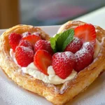 Blätterteig-Herz mit Mascarpone und Erdbeeren First Image First Image