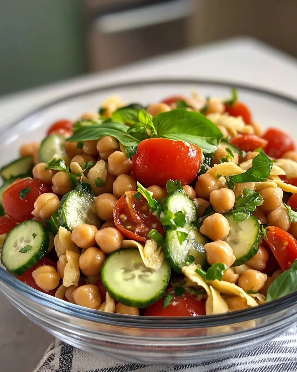 Kichererbsen Salat mit Gurke und Tomaten – Frisch, leicht & gesund First Image First Image
