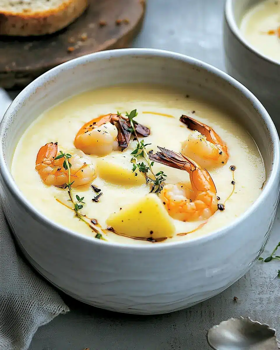 Topinambur-Kartoffel-Cremesuppe mit Garnelen: Simply Blissful! 5 sdg6jvhe7hnswnfwc74k