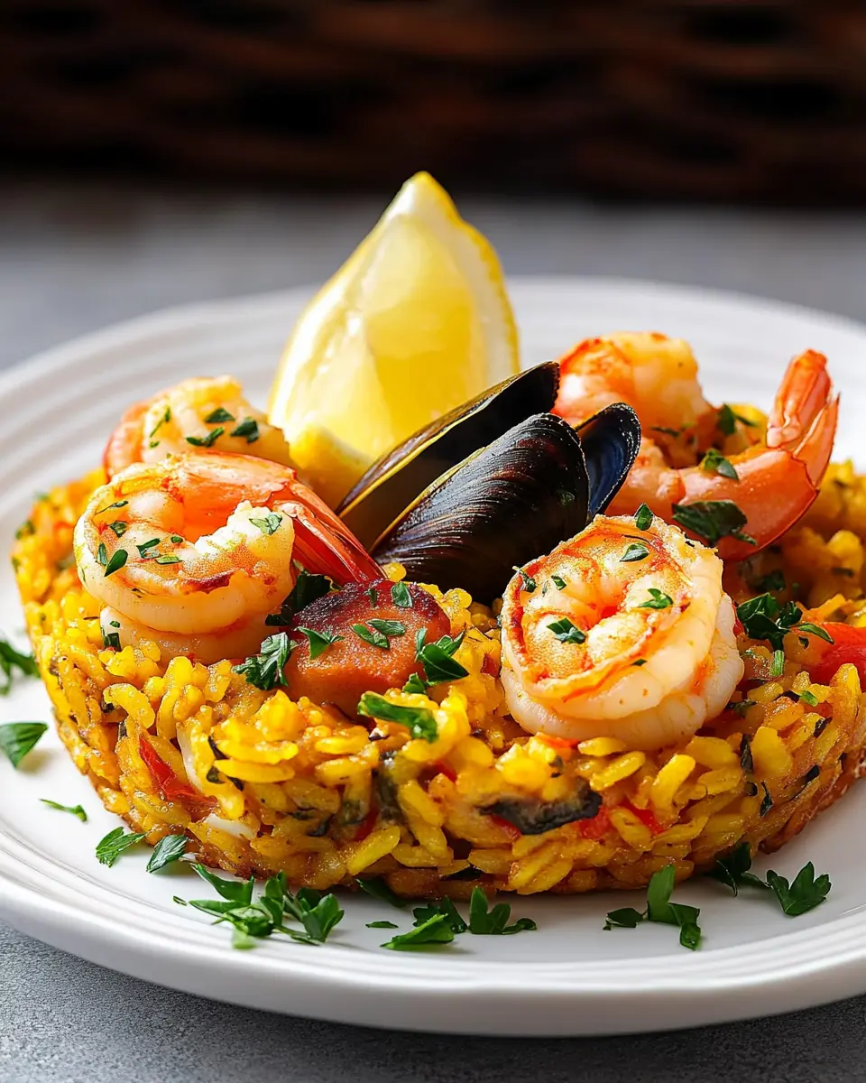 Paella-Törtchen mit Meeresfrüchten First Image First Image