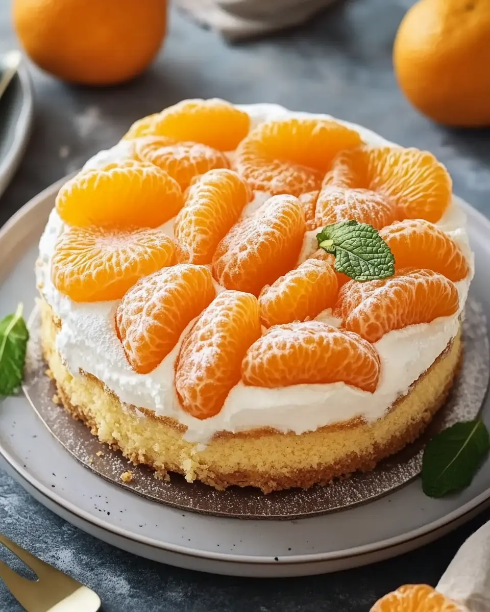 Veganer Fantakuchen mit Mandarinen und Schmand – Bestes Rezept First Image First Image