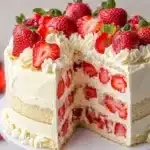 Erdbeer Mascarpone Torte mit weißer Schokolade – Die perfekte Sommertorte First Image First Image